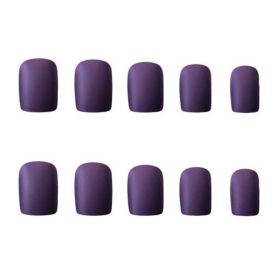 Matte Purple False Fingernails Full Cover Fake Nails Artificial False Nails Tips Nail Art