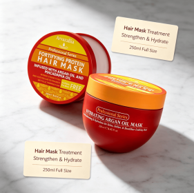 8.45 FL OZ Protein Hair Mask with Argan & Macadamia Oil, Hydrating Deep Conditioning Hair Treatment Mask for Dry Brittle Damaged Hair